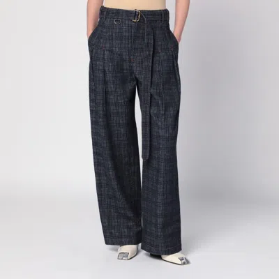 Burberry Indigo Jeans In Check Pattern Denim