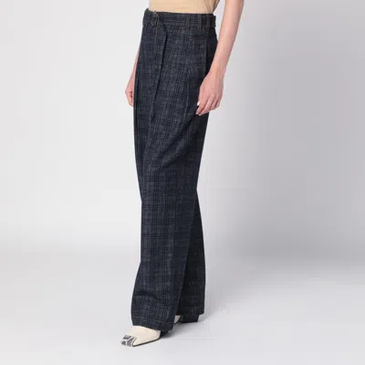 Burberry Indigo Jeans In Check Pattern Denim