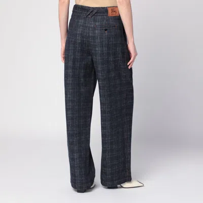 Burberry Indigo Jeans In Check Pattern Denim