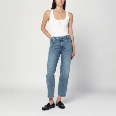 Frame Denim Trousers Washed Effect In Blue