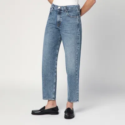 Frame Denim Trousers Washed Effect In Blue