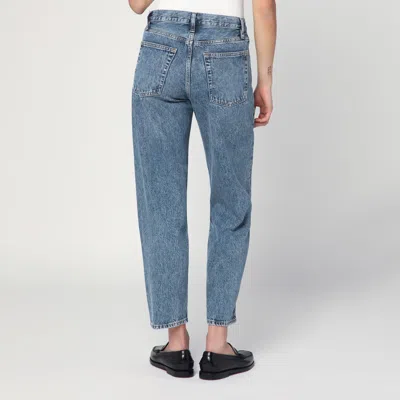 Frame Denim Trousers Washed Effect In Blue