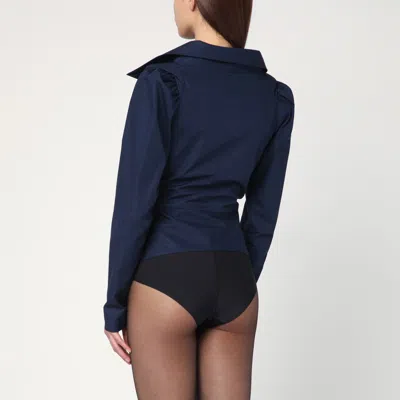 Vivienne Westwood Monday Ruffled Button-detailed Shirt In Blue