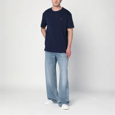 Polo Ralph Lauren Navy Blue Cotton Classic-fit T-shirt In Blue