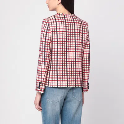 Valentino Check-pattern Jacket In Virgin Wool And Cotton