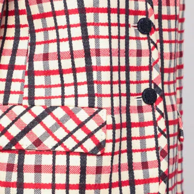 Valentino Check-pattern Jacket In Virgin Wool And Cotton