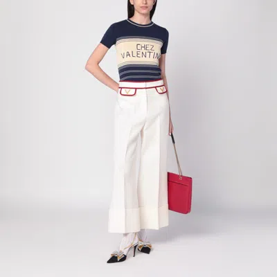 Valentino Maglione In Cotone Blu Navy  Donna In Blue