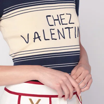 Valentino Maglione In Cotone Blu Navy  Donna In Blue