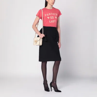 Valentino Black Skirt With Ruffles On The Sides In Black