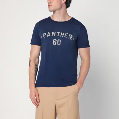 Valentino Panther Graphic Print Crew Neck T-shirt In Blue