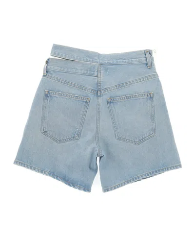 Agolde Ellis Low-rise Denim Bermuda Shorts In Blue
