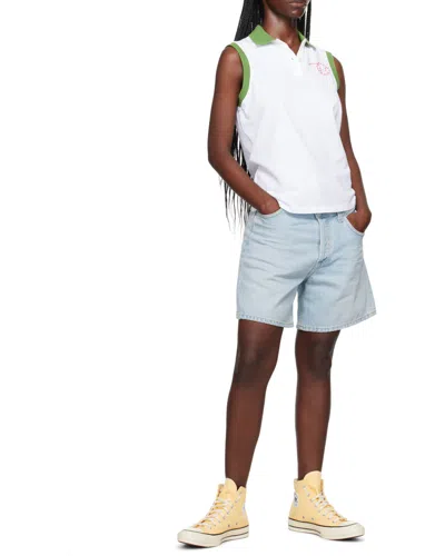 Agolde Ellis Low-rise Denim Bermuda Shorts In Blue