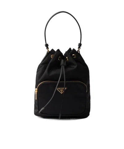 Prada Borsa A Secchiello Re-edition 1978 In Re-nylon Nero Donna
