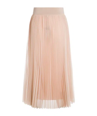 Fabiana Filippi Mesh Pleated Midi Skirt In Neutral