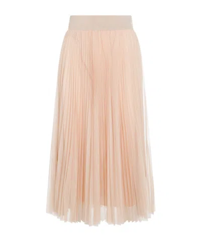 Fabiana Filippi Mesh Pleated Midi Skirt In Neutral