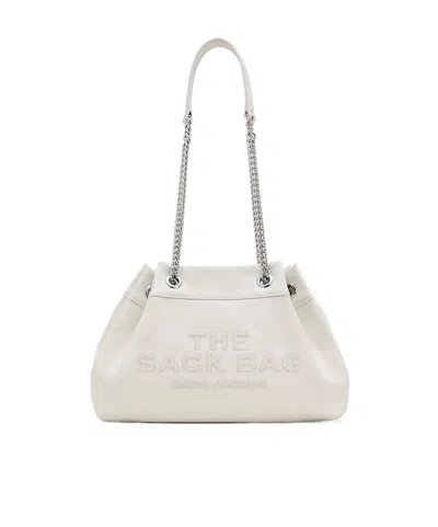 Marc Jacobs The Chain Sack Shoulder Bag In White Leather In White