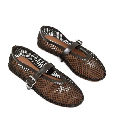 Alaïa Alaia Women Ballet Flats Mesh Ballerinas With Patent Leather Profiles