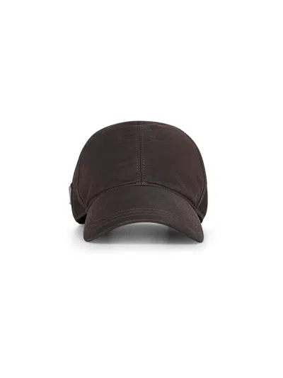 Prada Logo Hat In Brown