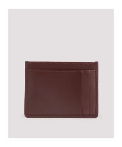 Miu Miu Bordeaux Lamb Leather Cardholder In Burgundy