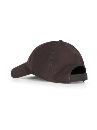 Prada Logo Hat In Brown
