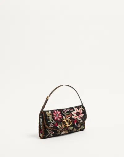 Valentino Garavani Garavani Vain Soft Embroidered Small Shoulder Bag Woman Multicolour Uni In Black