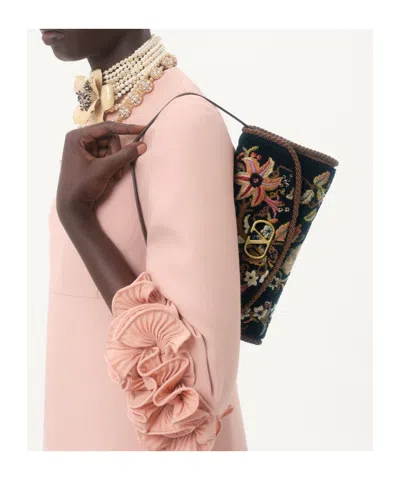 Valentino Garavani Garavani Vain Soft Embroidered Small Shoulder Bag Woman Multicolour Uni In Black