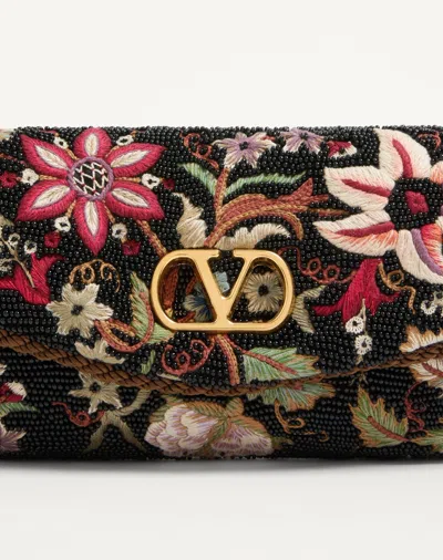 Valentino Garavani Garavani Vain Soft Embroidered Small Shoulder Bag Woman Multicolour Uni In Black