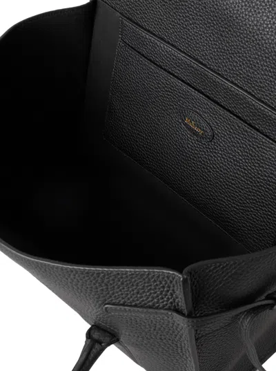 Mulberry Small Bayswater Black Shoulder Bag With Laminated Logo In Leather