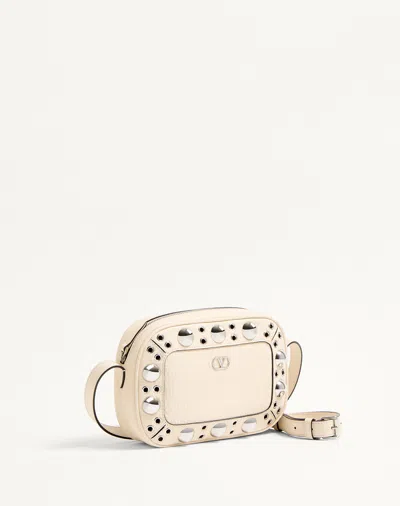 Valentino Garavani Leather Nellcote Cross-body Bag In Ivory