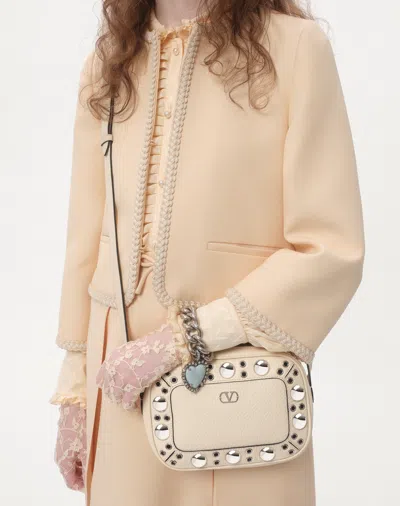 Valentino Garavani Leather Nellcote Cross-body Bag In Ivory
