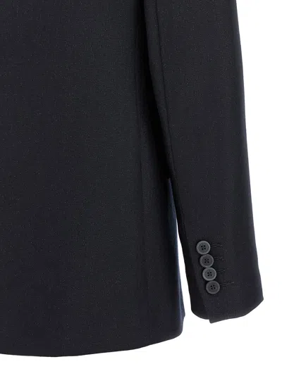 Peserico Shiny Blazer With Lapel And Pockets In Black