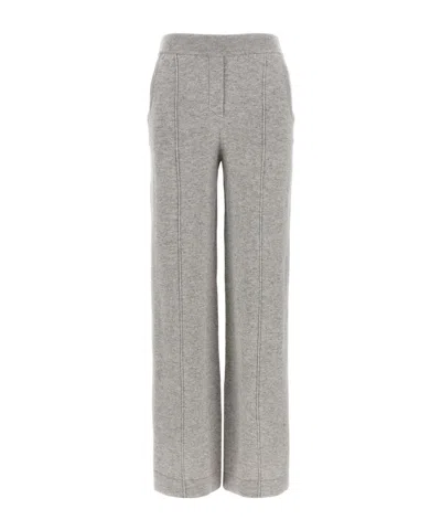 Peserico Trousers Wool Silk Elastic Waistband In Gray