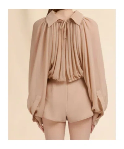 Marni Puff-sleeve Gathered Jumpsuit In Brown