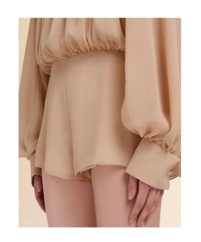 Marni Puff-sleeve Gathered Jumpsuit In Brown