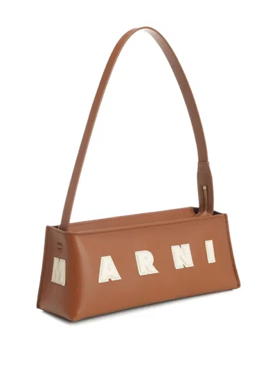 Marni Borsa A Spalla In Pelle Caramello  Donna In Brown