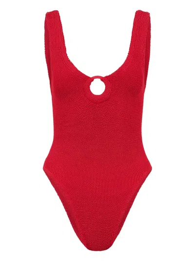 Hunza G 'celine Swim' One-piece Swimsuit In Red