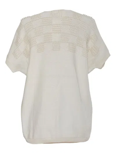 Pre-owned Krizia Pearl-embellished Knit T-shirt