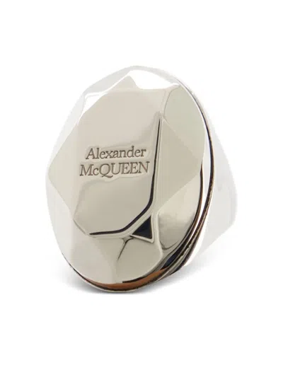 Alexander Mcqueen Logo Engraved Ring