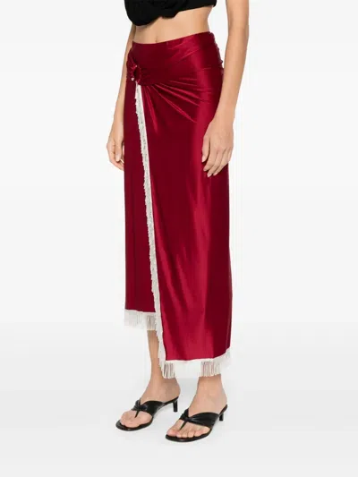 Rabanne Ring-detail Fringed Midi Skirt