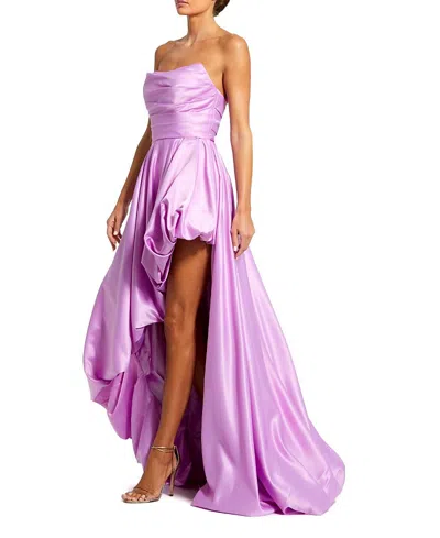 Mac Duggal Asymmetrical High Low Strapless Ruched Gown