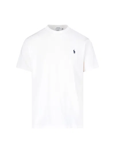 Polo Ralph Lauren Man's White Cotton T-shirt With Logo