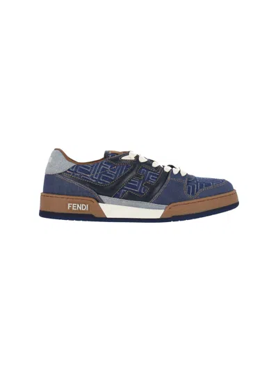 Fendi Match Jacquard Ff Sneaker Blue In Multi