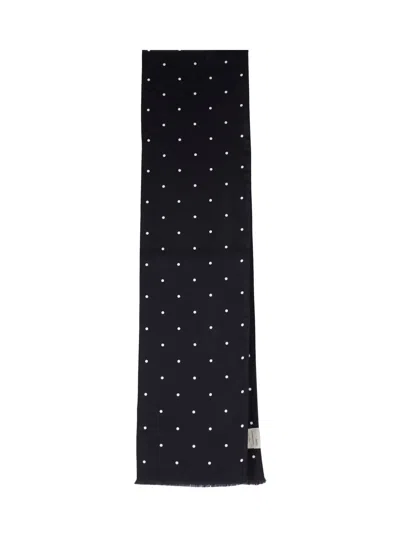 Destin Black Polka Dot Silk Scarf