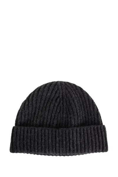 Loewe Logo Patch Cashmere Beanie In Gray