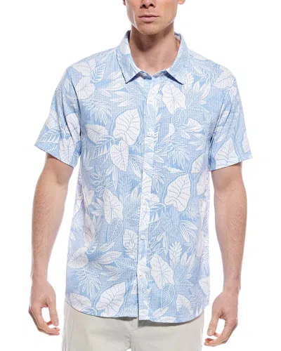 Endless Summer Perforated Button-down Shirt In Blue