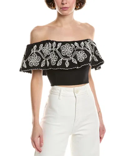 Sea Ny Beck Linen-blend Top In Black