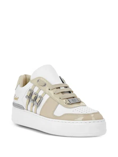 Philipp Plein Belts Skull Sneakers In Neutral