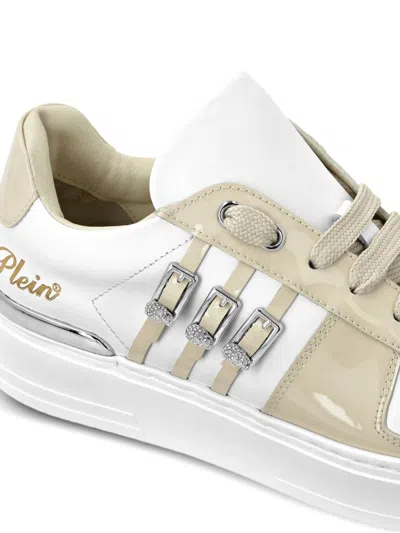 Philipp Plein Belts Skull Sneakers In Neutral