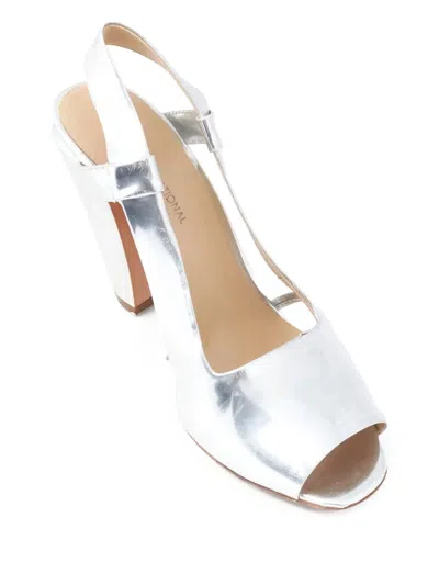 Pre-owned Costume National Vintage 105mm Costume National Sandals In Silver