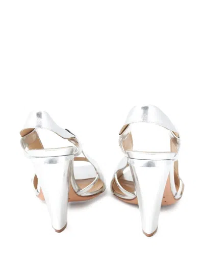 Pre-owned Costume National Vintage 105mm Costume National Sandals In Silver